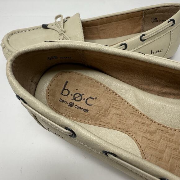 Boc Born Concept Cream Boat Loafers 7.5M Slip On Moccasin Preppy Nautical 90s - Picture 12 of 14